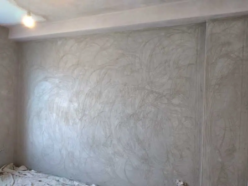 An insulated inside wall, plastered
