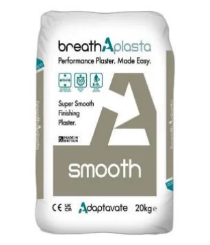 Breathaplasta Smooth finishing plaster, 20 kg bag