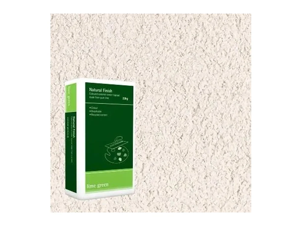 Lime Green Natural Finish render bag on a textured render background
